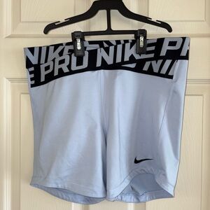 Nike Light Blue Training Shorts with Black Logo Waistband